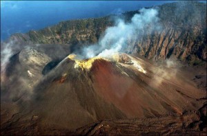 The active volcano at the Barren Islands