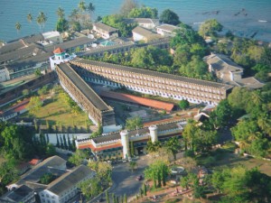 An aerial view of the Cellular Jail