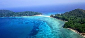 An aerial view of the Cinque Islands