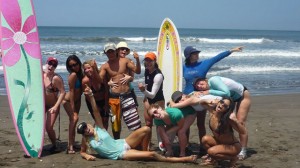Tourist get ready to enjoy surfing at the Little Andaman Islands.
