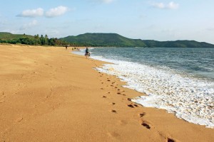 Holiday makers have the entire beach to themselves