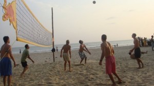 A game of beach volley ball in Tarkarli