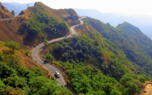 An aerial view of the scenic Konkan ghats