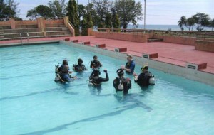 A training session being conducted at the Indian Institute of Scuba Diving and Aquatic Sports