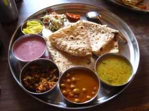 A typical Vegetarian Thali at Malvan