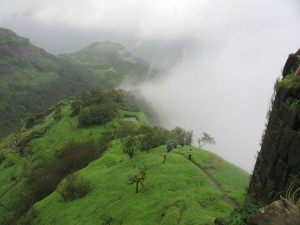 Rajmachi Fort during monsoon