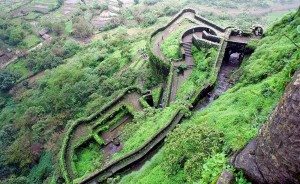 A birds eye view of Lohagad Fort