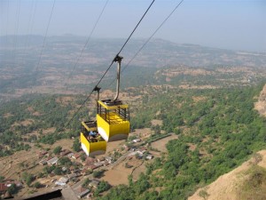 The Rope way leading to the top of Raigad Fort