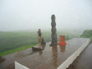 Old structures at the summit of the fort