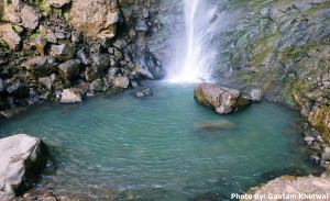 The pond at the base of Pandavkada waterfalls 