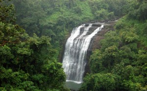 The majestic view of the Vangani Waterfalls