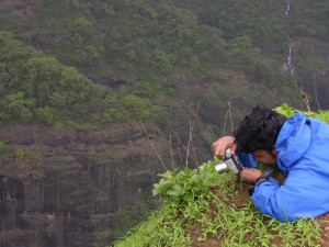 A visitors gets his best Kodak moment.