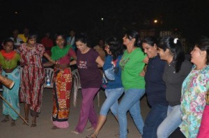 Visitors enjoy the night with dance and music