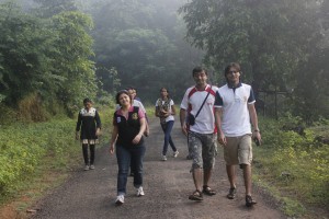 Youngsters enjoy nature walks near the falls and explore the surrounding.